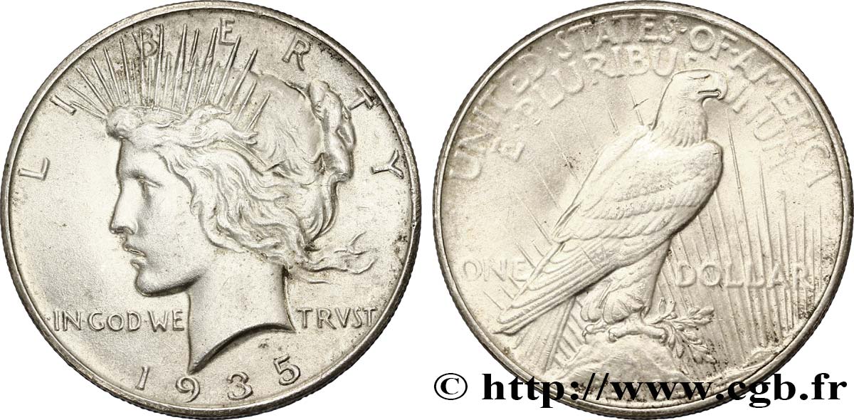 STATI UNITI D AMERICA 1 Dollar type Peace 1935 Philadelphie SPL 