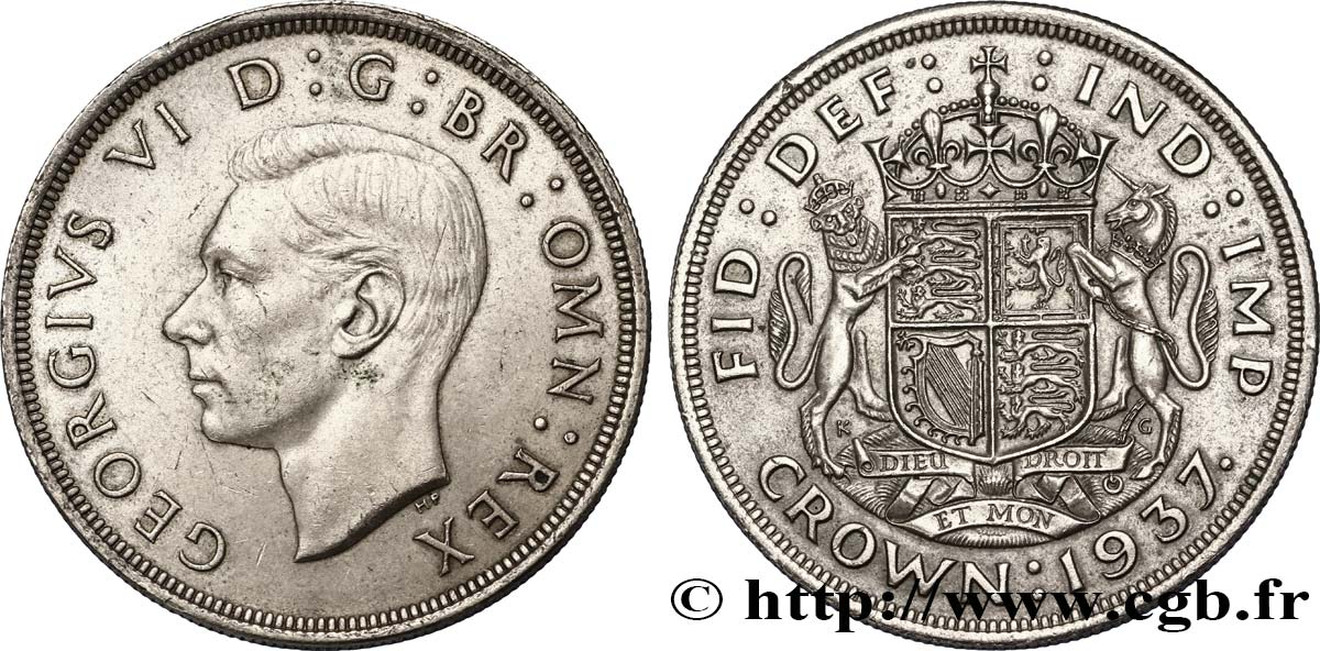 REINO UNIDO 1 Crown Georges VI 1937  EBC 