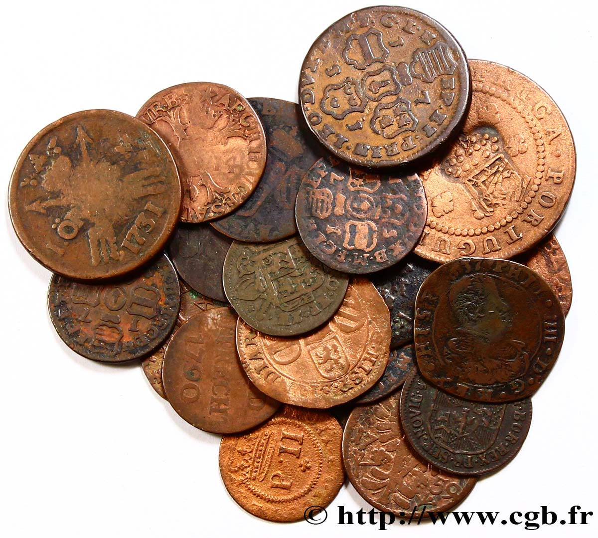 LOTES DE MONEDAS DEL MUNDO Lot de 20 Monnaies en cuivre n.d - BC 