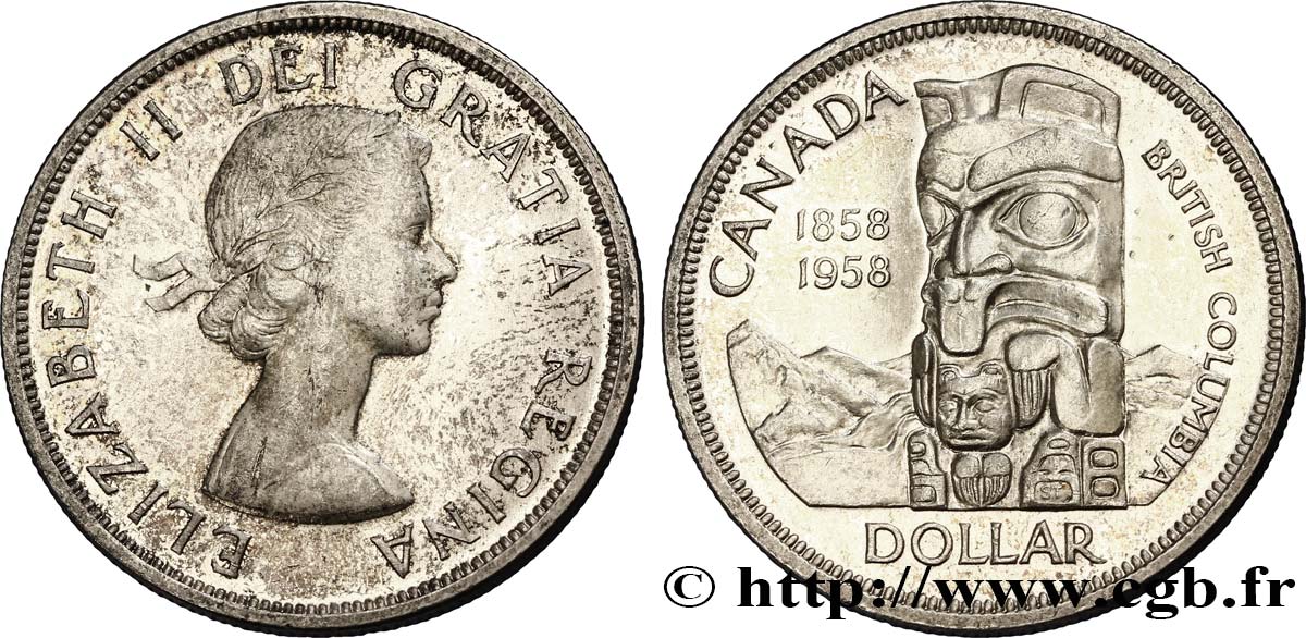 CANADá
 1 Dollar Elisabeth II / Colombie Britannique 1958  MBC+ 