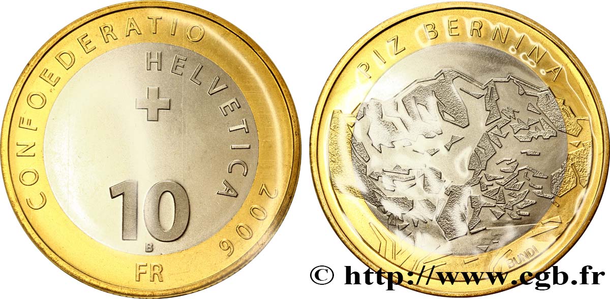 SWITZERLAND 10 Francs Piz Bernina 2006 Berne - B MS 