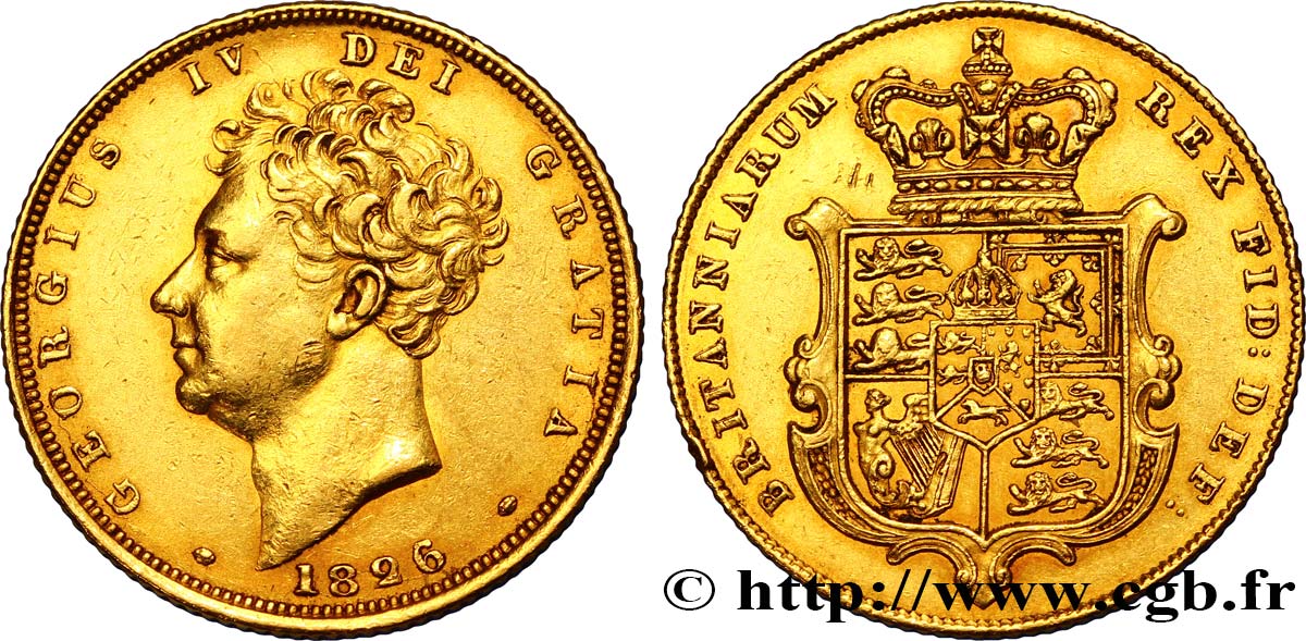 UNITED KINGDOM 1 Souverain Georges IV 1826 Londres XF 