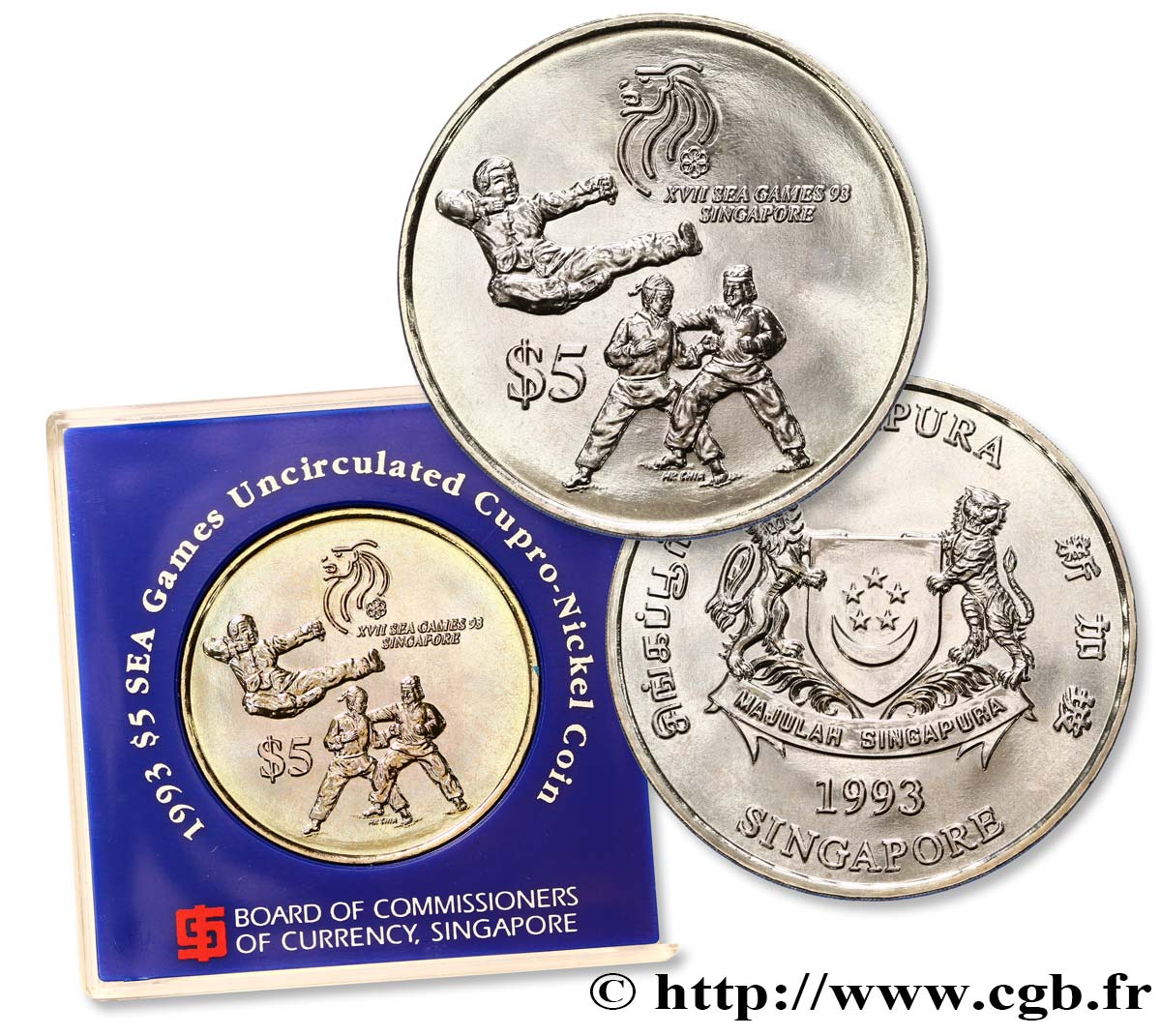 SINGAPORE 5 Dollars 17e Jeux d Asie du Sud-Est 1993  FDC 