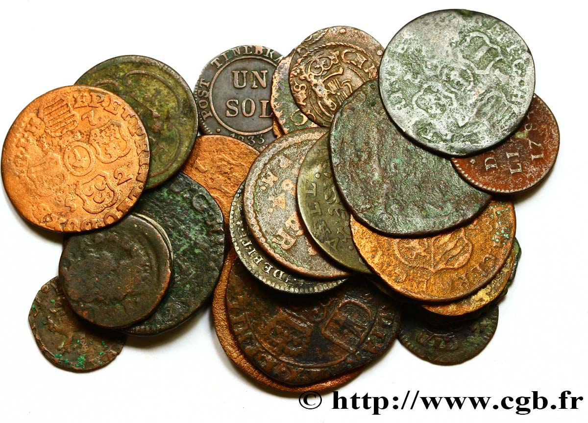 LOTES DE MONEDAS DEL MUNDO Lot de 25 Monnaies en métaux divers n.d - BC 