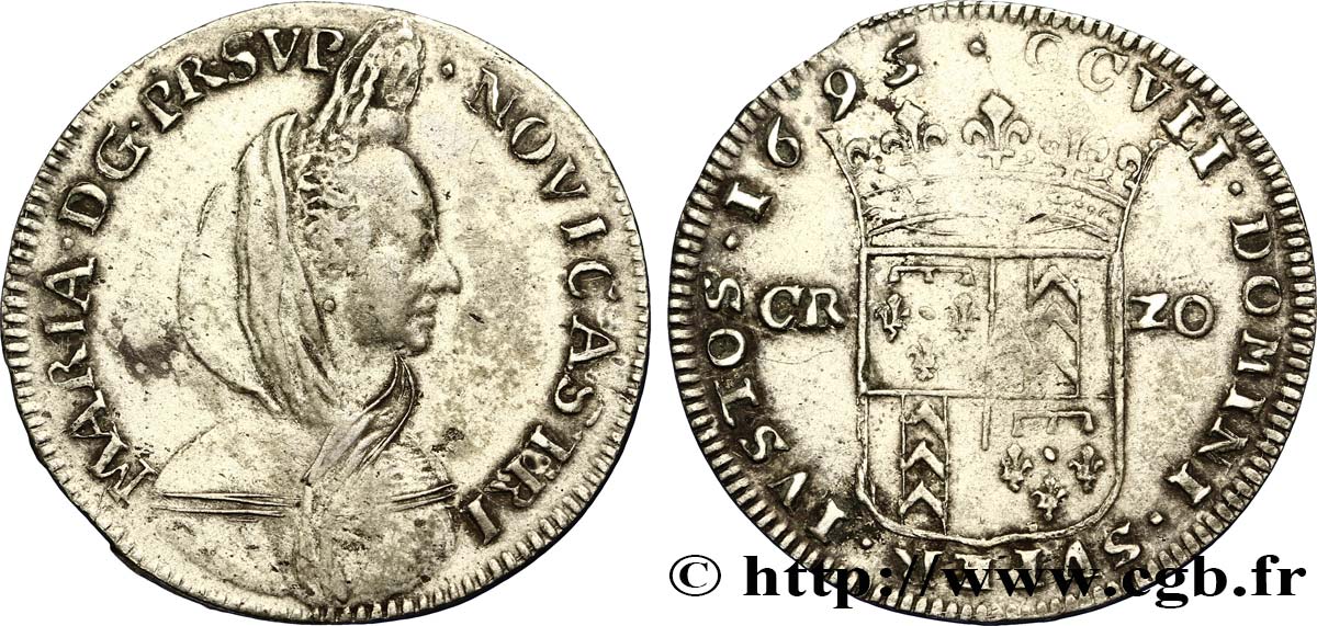 SVIZZERA - CANTON NEUCHATEL 20 Kreuzer Princesse Marie de Orléans-Nemours 1695 Neuchâtel q.BB 