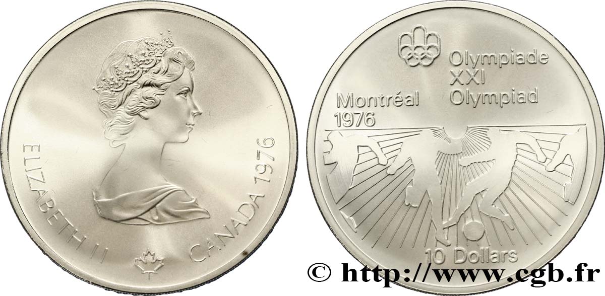 CANADá
 10 Dollars JO Montréal 1976 football / Elisabeth II 1976  FDC 