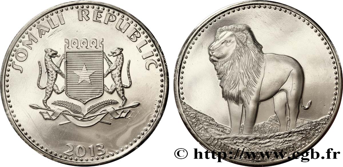 SOMALIA 100 Shillings emblème lion 2013  FDC 