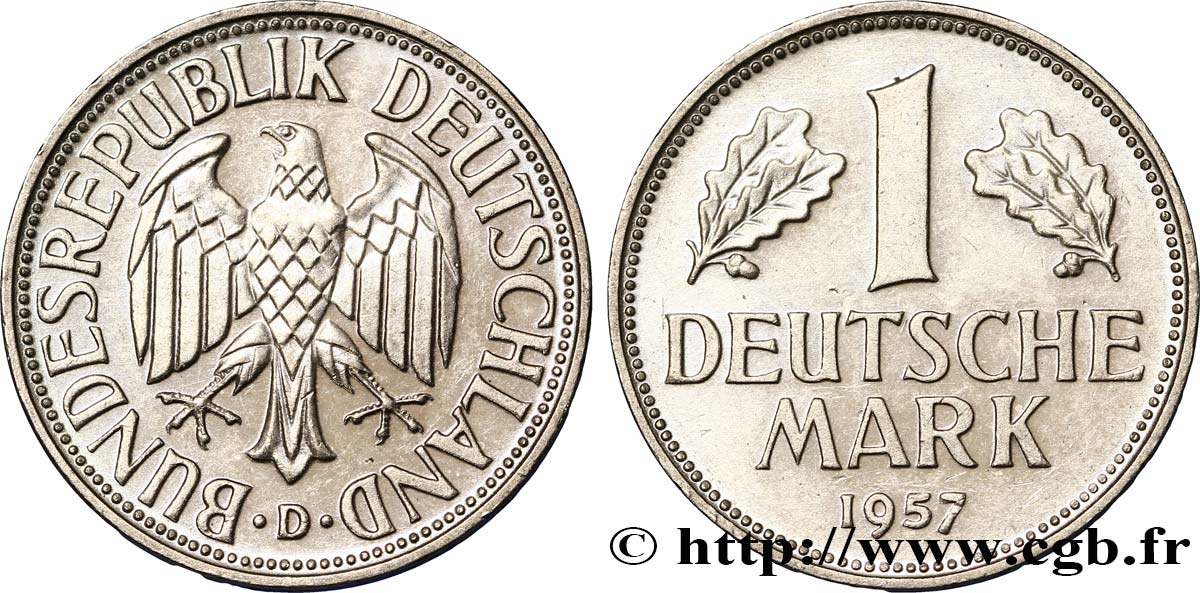 ALEMANIA 1 Mark aigle 1957 Munich - D SC 