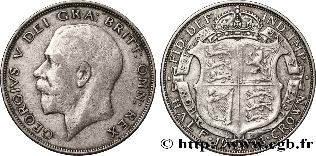 REGNO UNITO 1/2 Crown Georges V / blason 1923  MB 