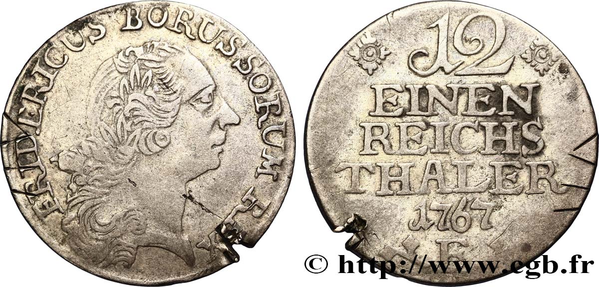 ALEMANIA - PRUSIA 1/12 Thaler Frédéric II 1767 Königsberg - E BC 
