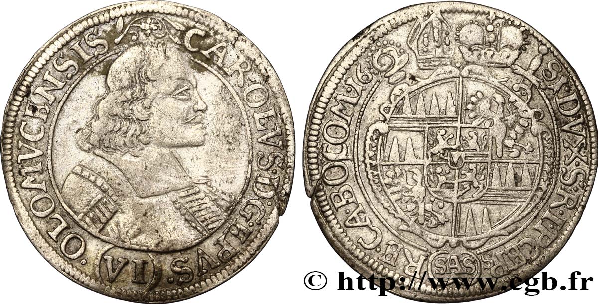 AUSTRIA - OLMÜTZ 6 Kreuzer 1681 Olomouc XF 