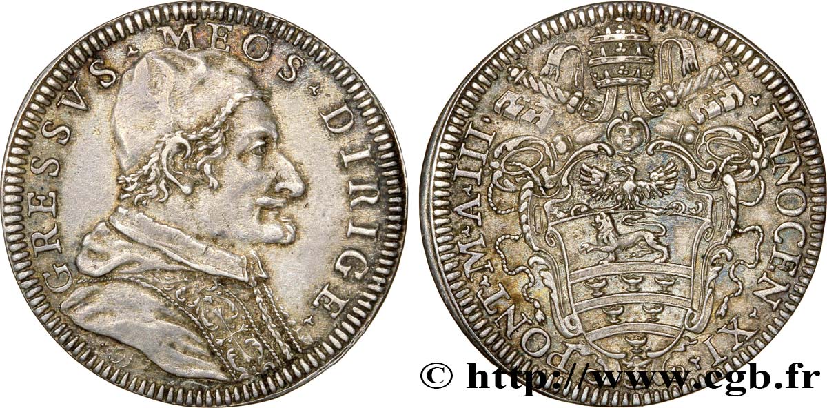 VATICAN ET ÉTATS PONTIFICAUX Giulio Innocent XI an III 1678 Rome TTB+ 