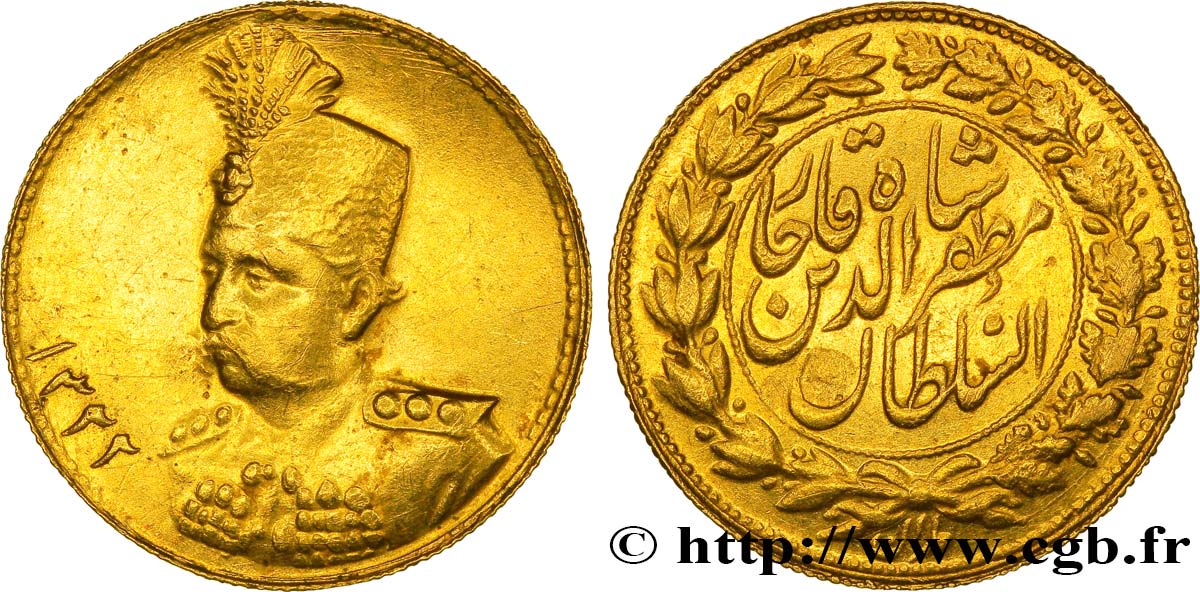 IRáN 2 Toman Muzzafar-al-Din Shah AH322 1904  MBC+ 