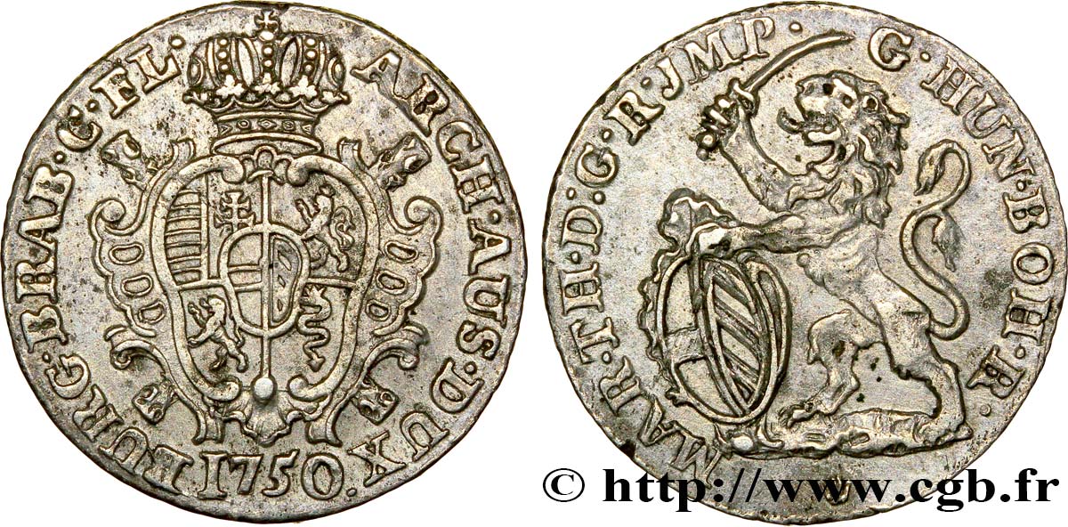 BELGIO - PAESI BASSI AUSTRIACI 1 Escalin au lion 1750 Anvers q.SPL 