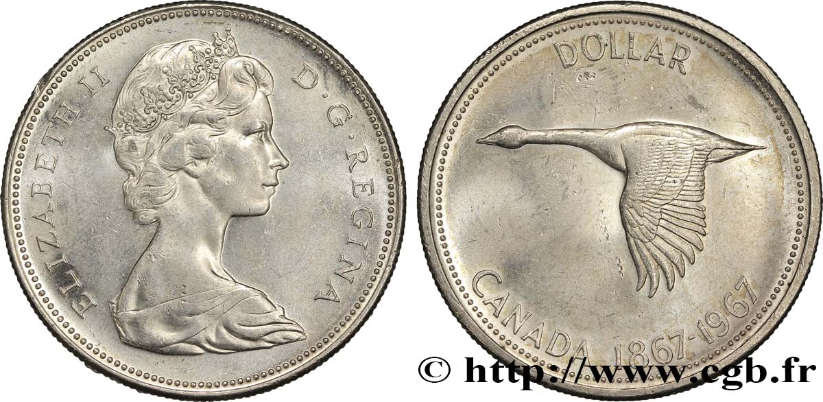 CANADA 1 Dollar centenaire de la Confédération 1967  AU 