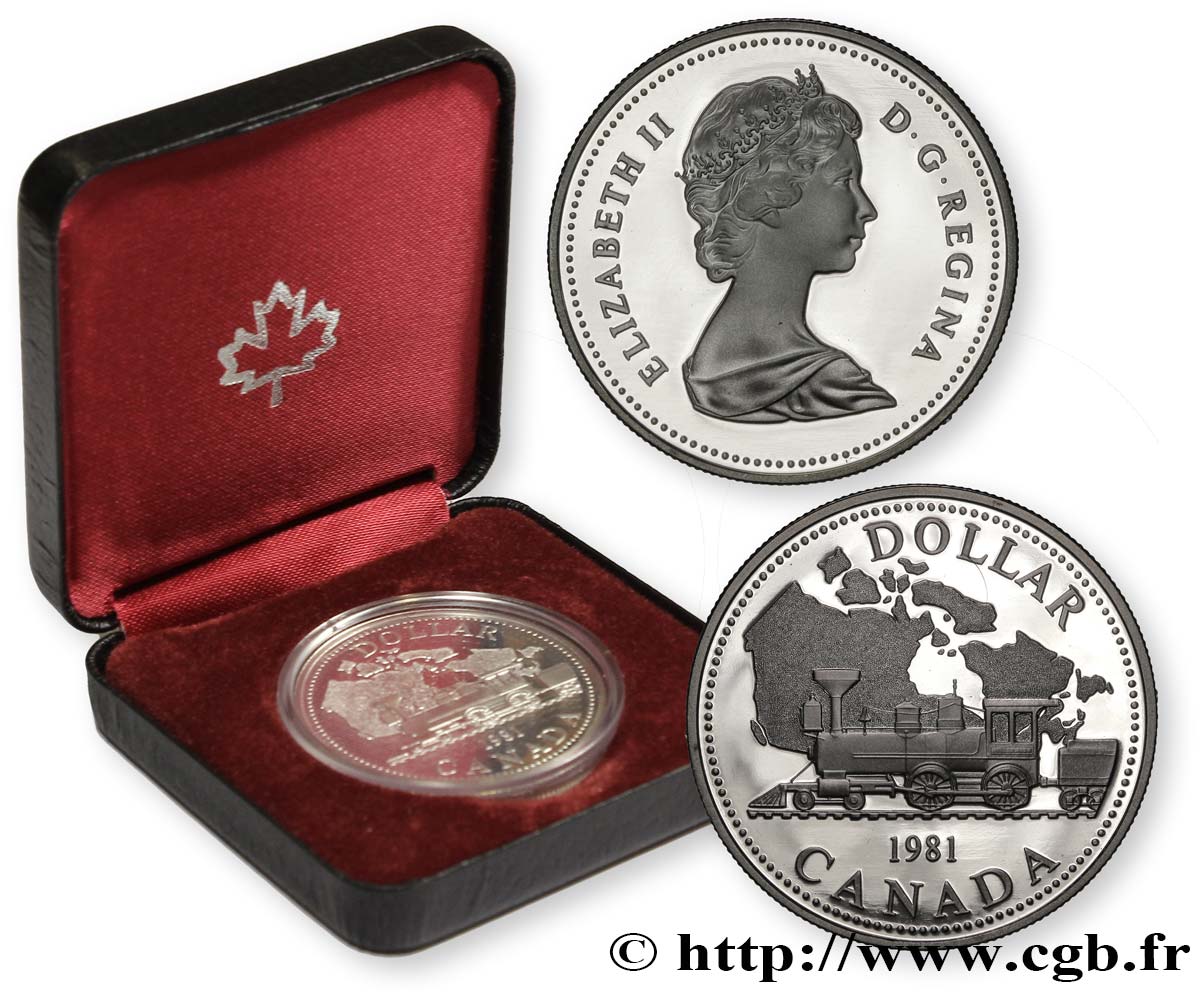 CANADá
 1 Dollar proof Elisabeth II / Transcontinental 1981  FDC 