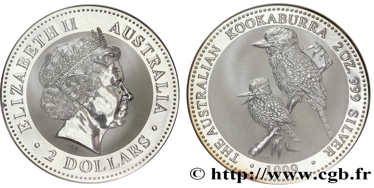 AUSTRALIEN 2 Dollars Proof Kookaburra / Elisabeth II 1999  ST 