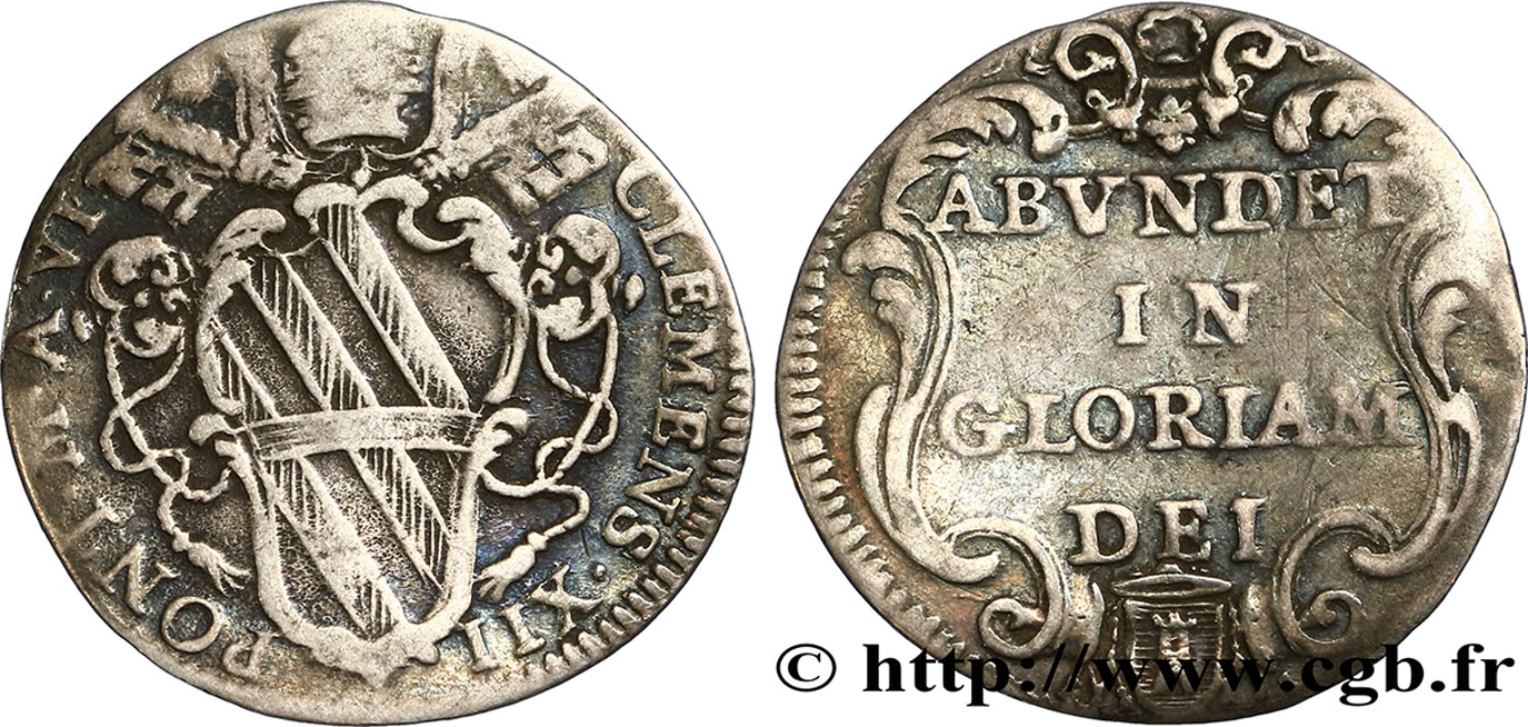 VATICAN AND PAPAL STATES 1 Giulio Clément XII an VI 1736 Rome VF 