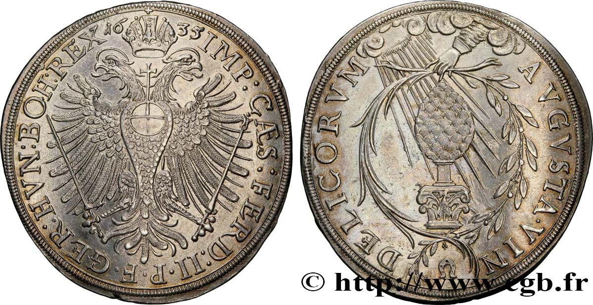 GERMANY - AUGSBURG - FERDINAND II Thaler 1635 Augsbourg AU 