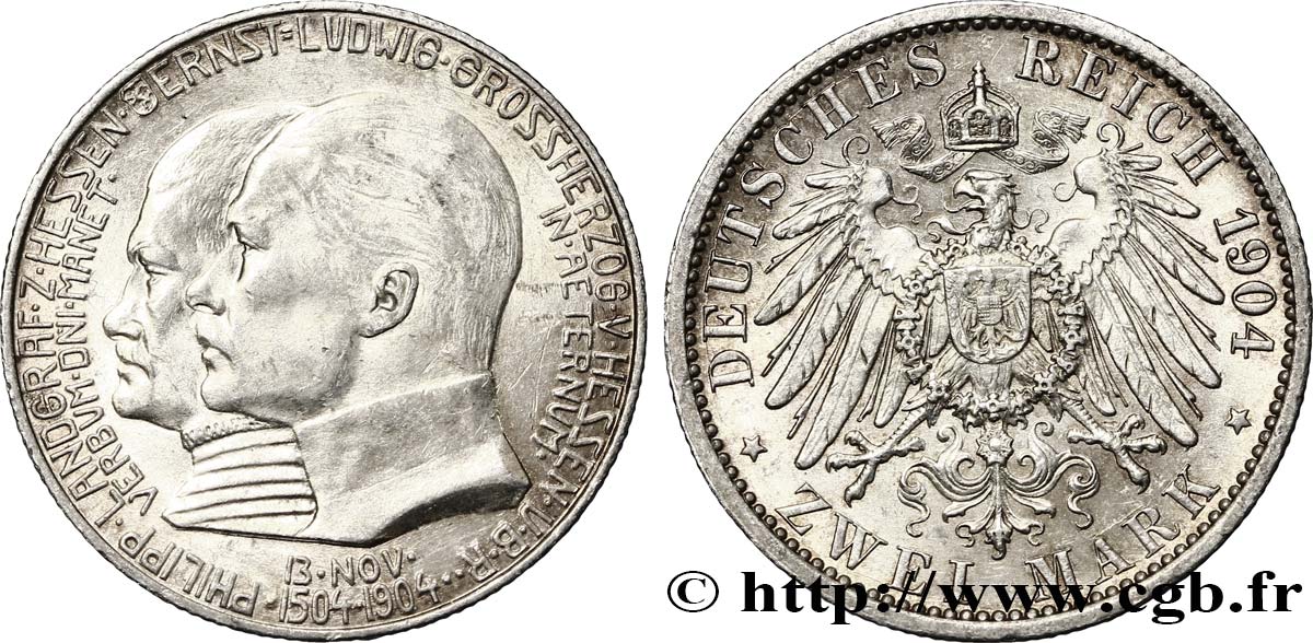 GERMANY - HESSE 2 Mark Ernest-Louis de Hesse-Darmstadt 1904 Berlin MS 