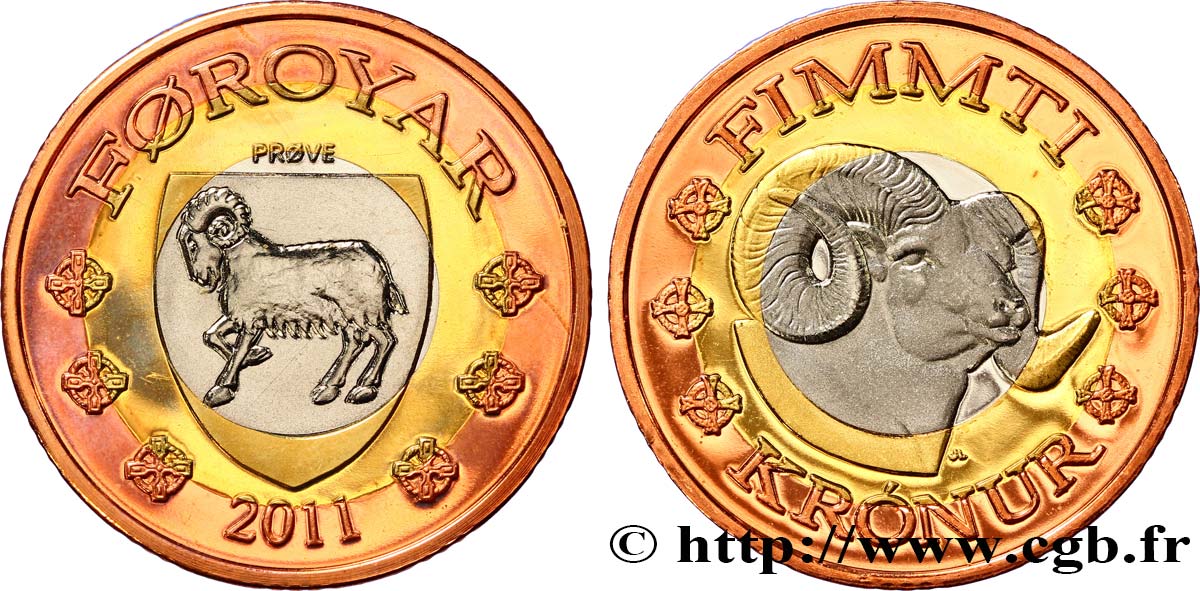 FÄRÖER-INSELN Épreuve 50 Kronur bélier 2011  ST 