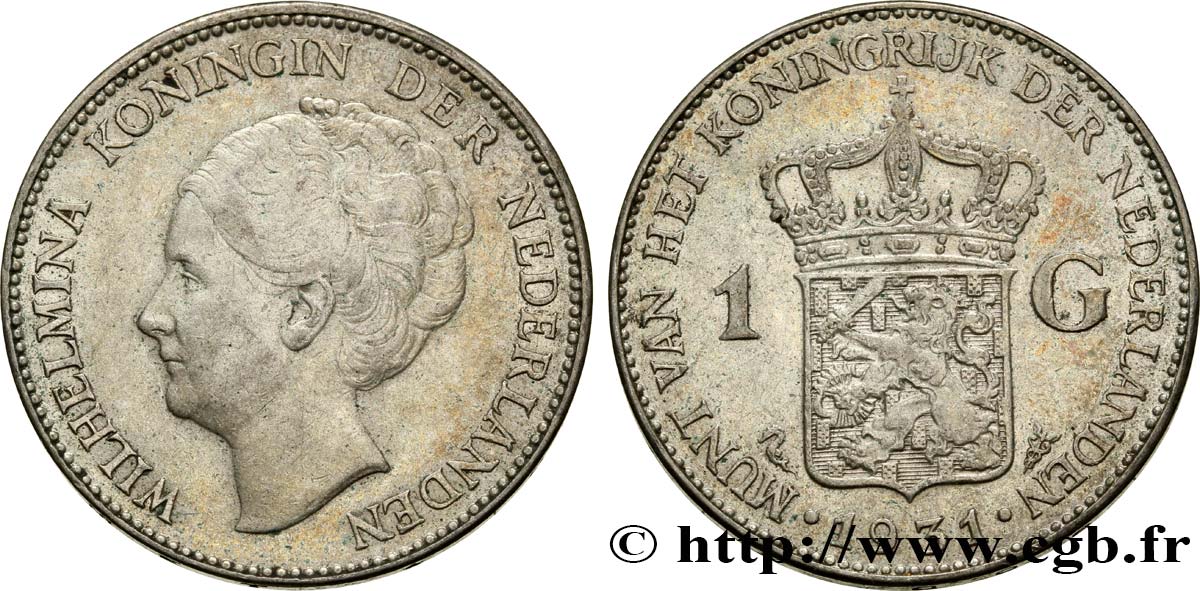 PAESI BASSI 1 Gulden Wilhelmina 1931  q.SPL 