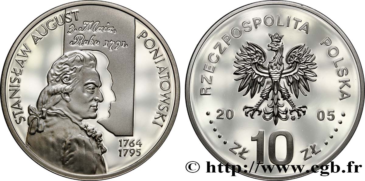 POLAND 10 Zlotych Stanislas Auguste Poniatowski 2005  MS 