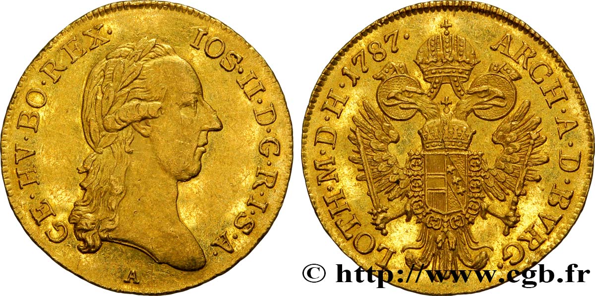 AUSTRIA Ducat d or au nom de Joseph II 1787 Vienne AU 