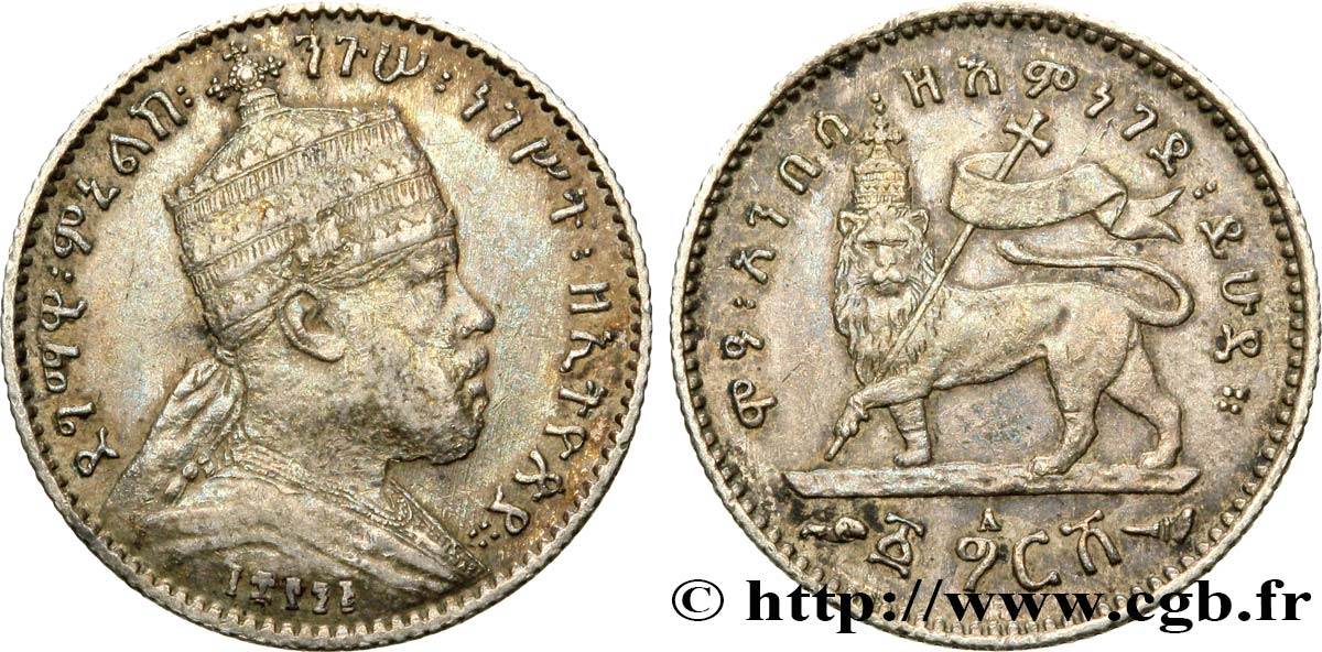 ETIOPIA 1 Gersh Ménélik II EE1895 1903 Paris q.SPL 