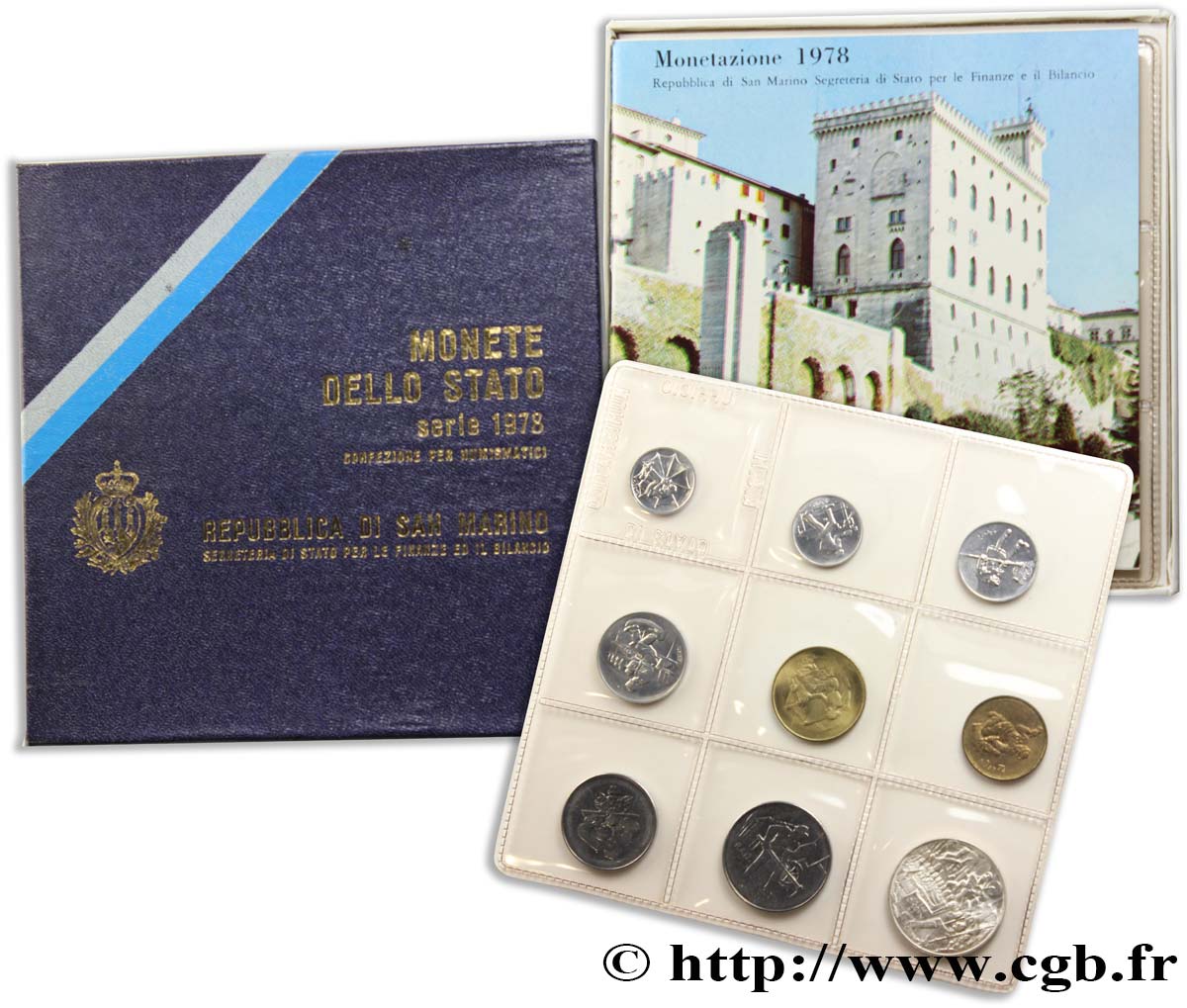 SAN MARINO Série FDC 9 Monnaies 1978 Rome MS 