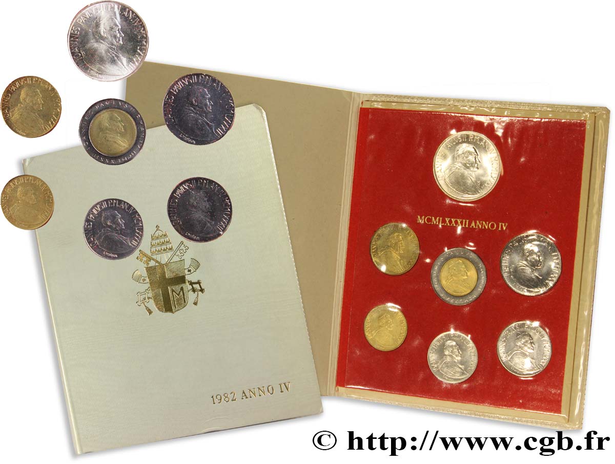 VATIKANSTAAT UND KIRCHENSTAAT Série 6 monnaies Jean-Paul II an IV 1982 Rome ST 