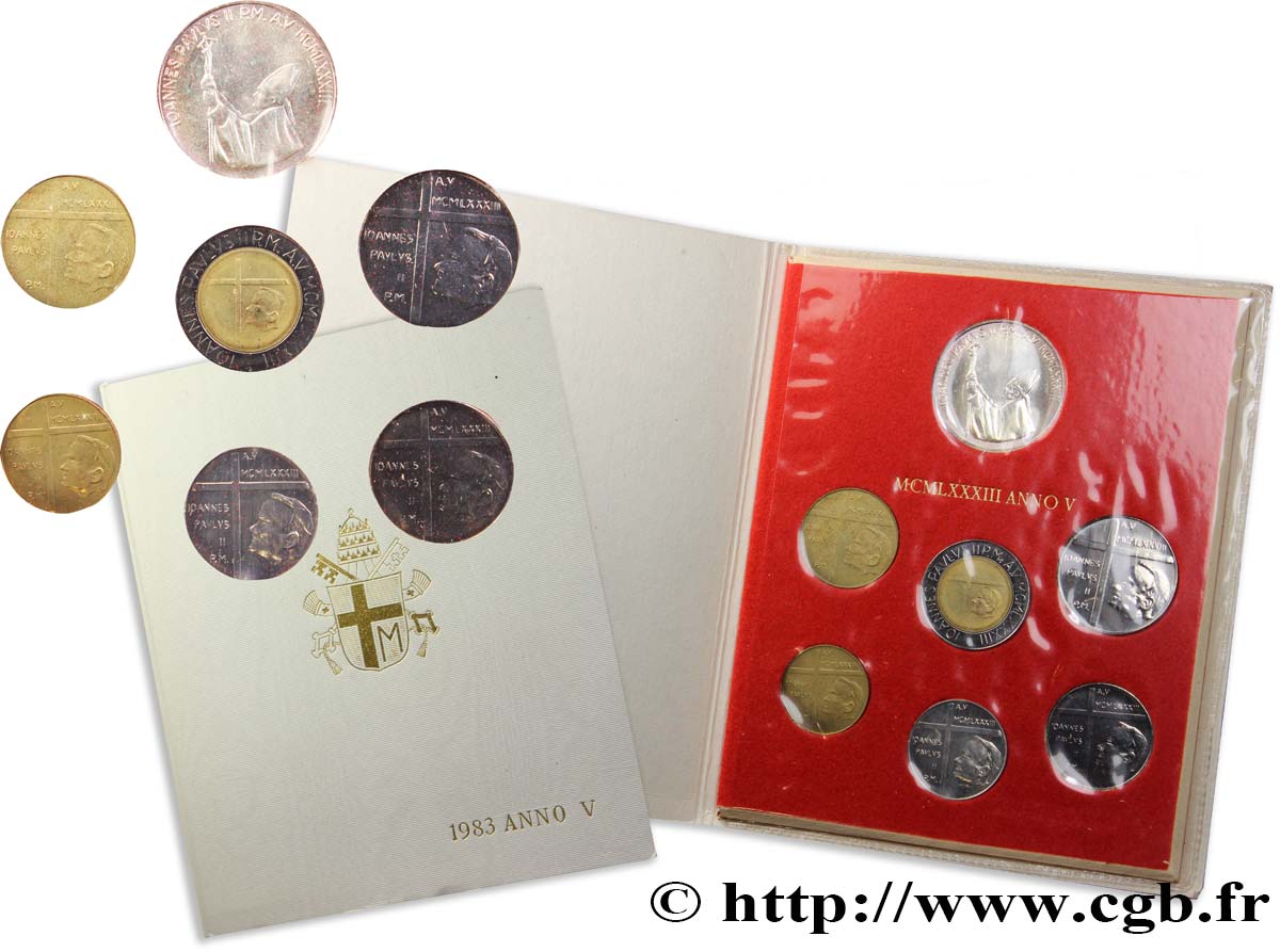 VATICANO E STATO PONTIFICIO Série 6 monnaies Jean-Paul II an V 1983 Rome FDC 