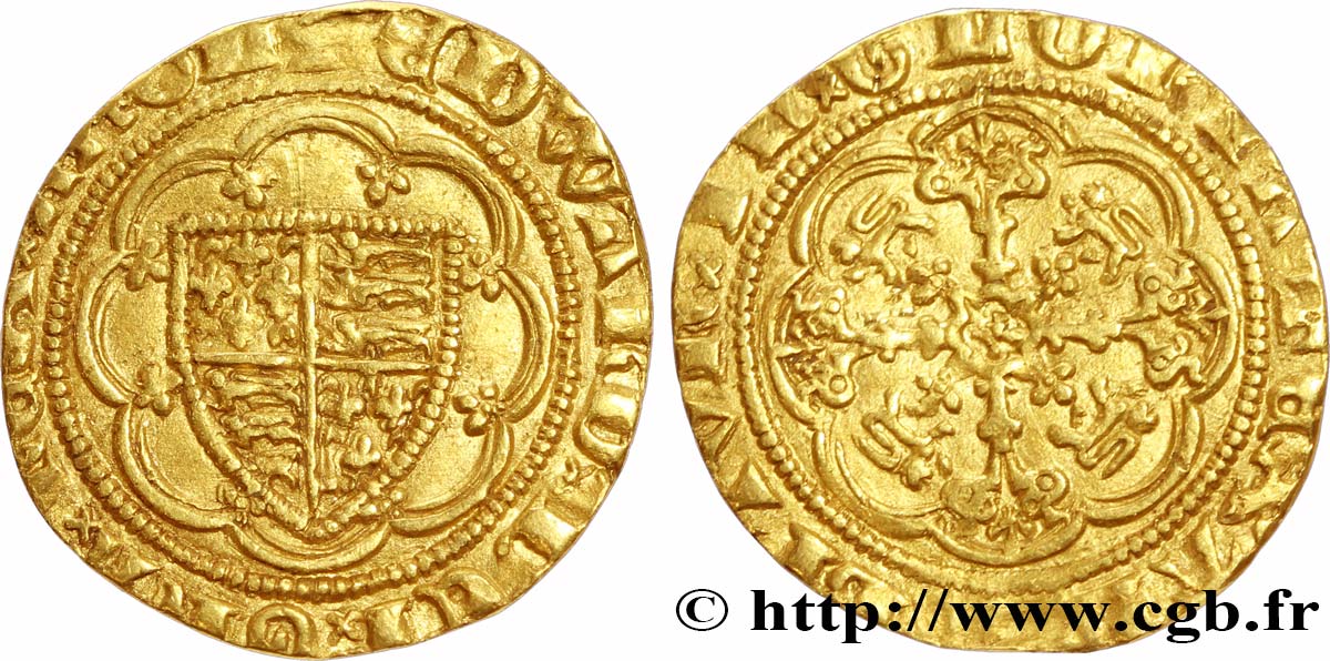 ANGLETERRE Quart de noble d’or au nom d’Edouard III n.d. Londres TTB+ 