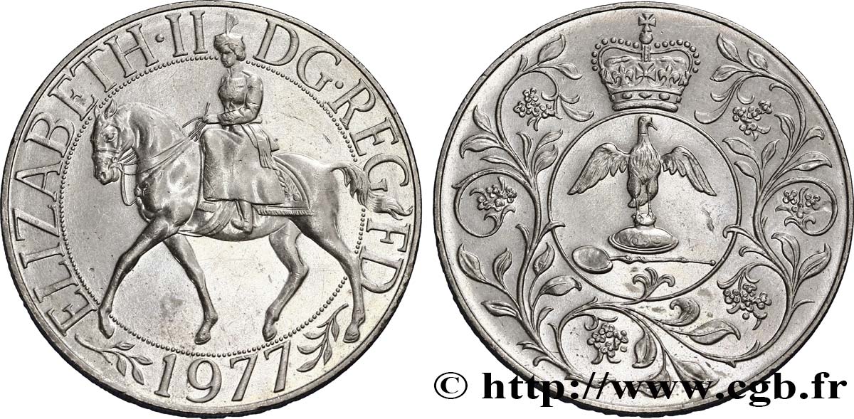 REGNO UNITO 25 New Pence jubilé d’argent d’Elisabeth II 1977  SPL+ 
