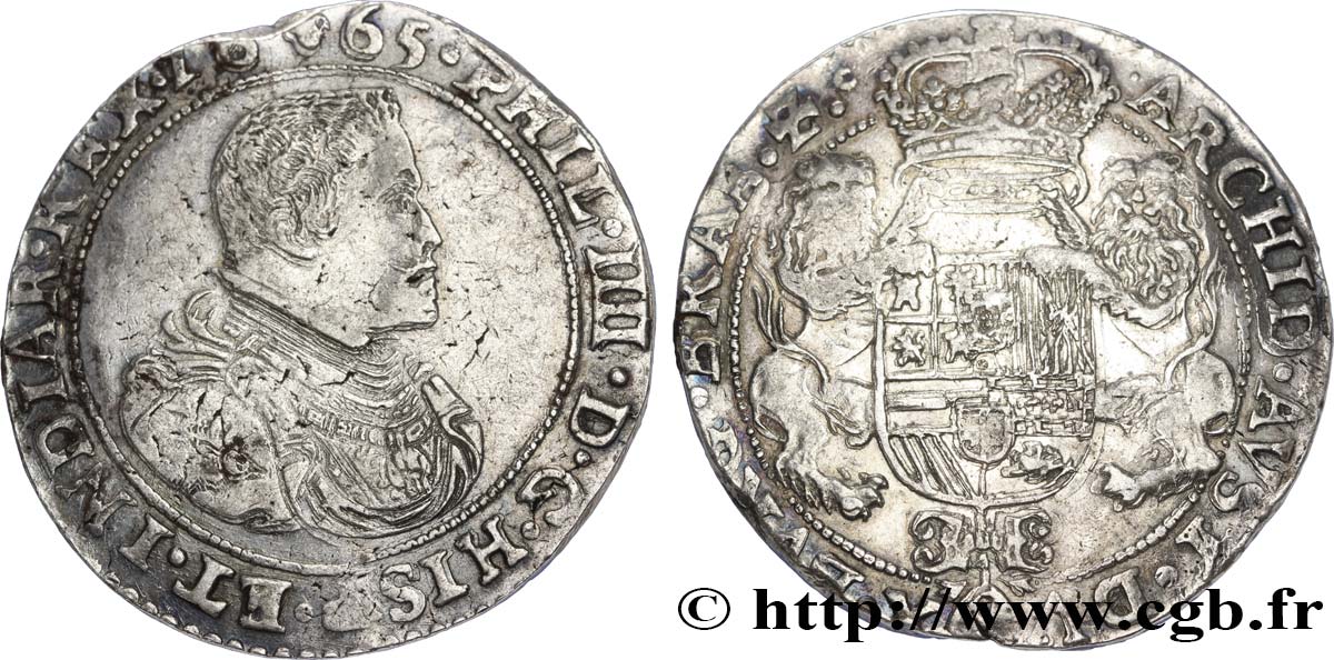 BELGIEN - SPANISCHE NIEDERLAND Ducaton au nom de Philippe IV d’Espagne 1665 Bruxelles SS 