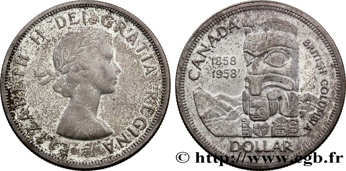 CANADá
 1 Dollar Elisabeth II / Colombie Britannique 1958  EBC 