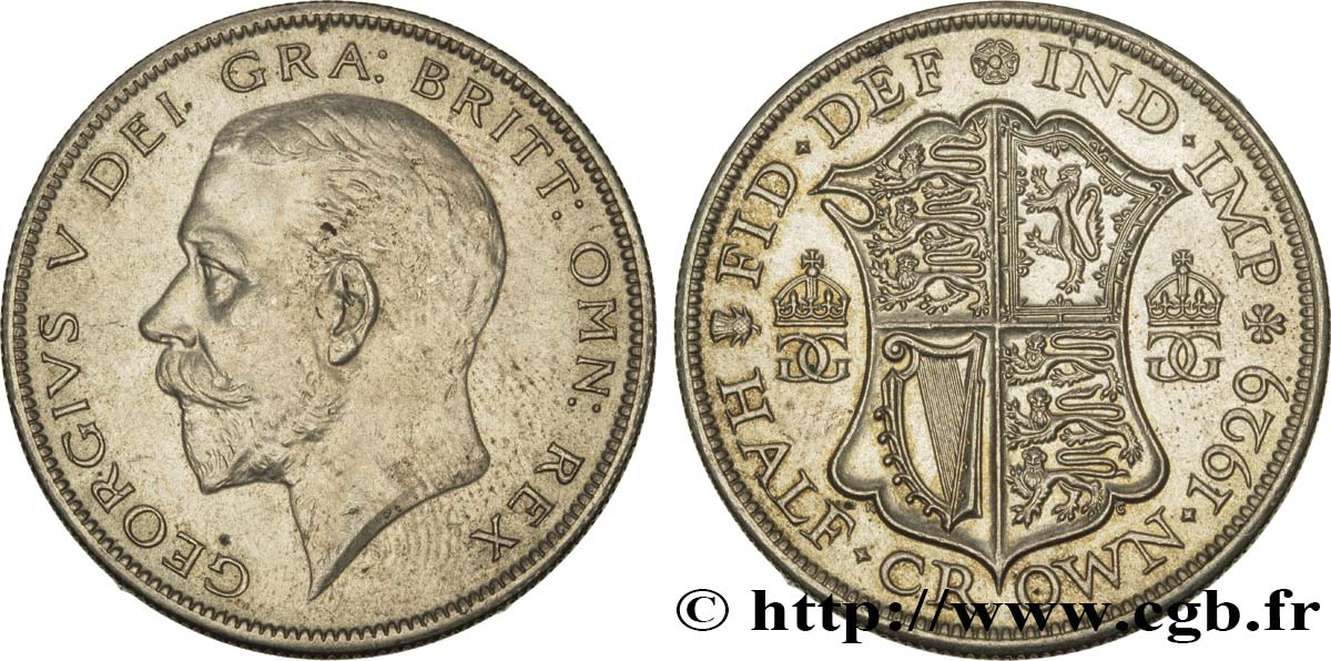 REINO UNIDO 1/2 Crown Georges V 1929  EBC 