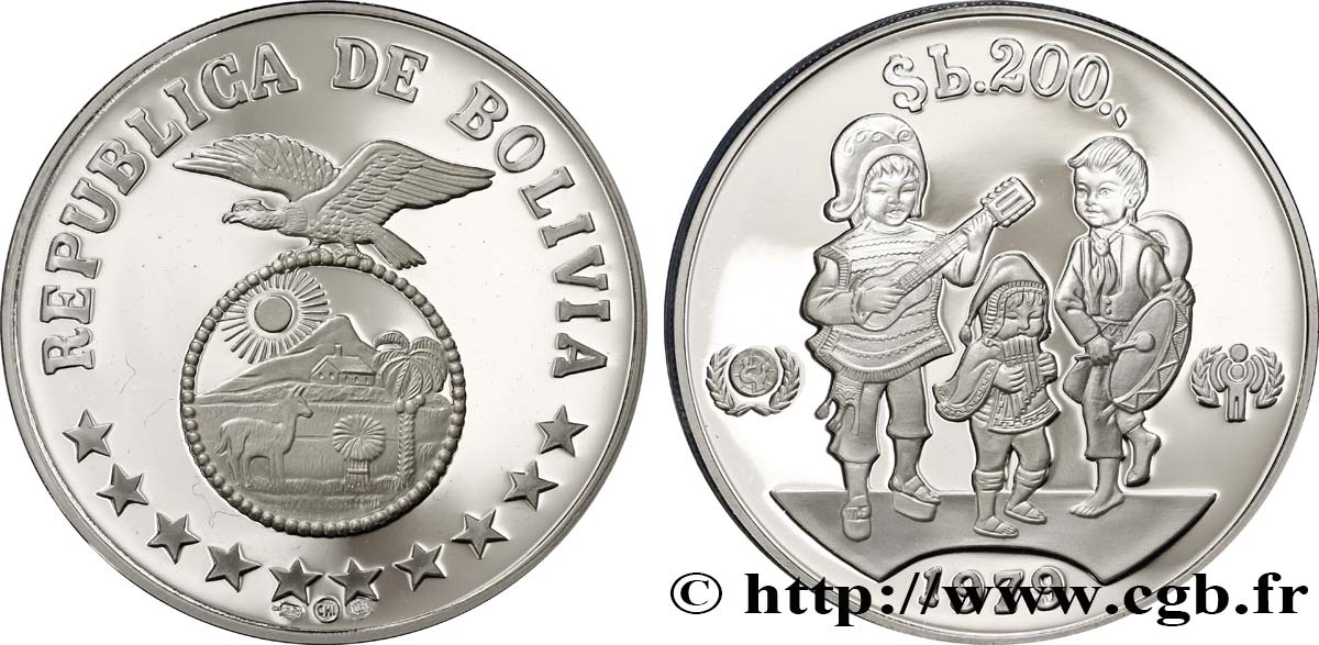 BOLIVIA 200 Pesos Année internationale de l’enfant 1979  MS 