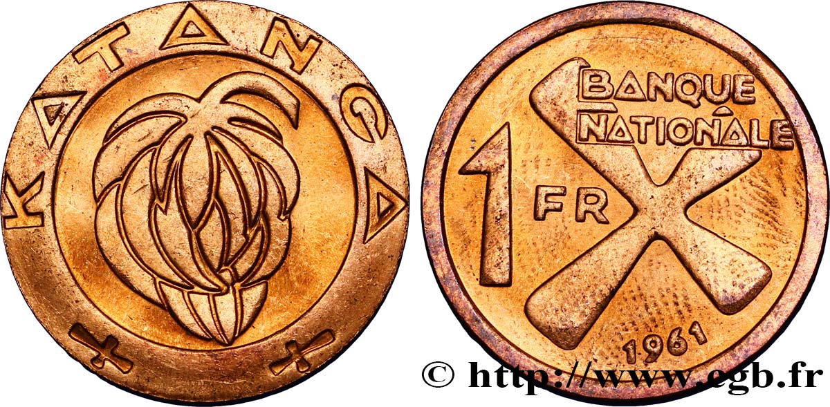 KATANGA 1 Franc 1961  SC 