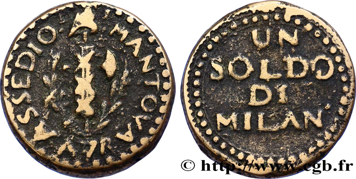 ITALIA - MANTOVA 1 Soldo monnaie du second siège de Mantoue (1799) N.D. Mantoue q.BB 
