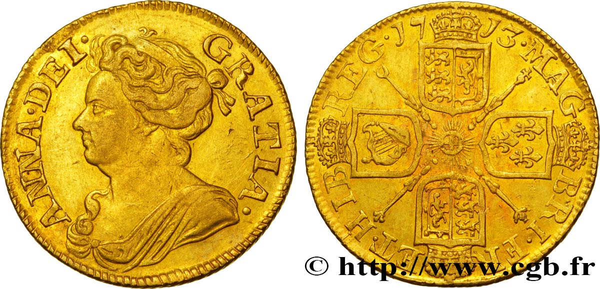 GREAT-BRITAIN - ANNE Guinée, 3e buste 1713 Londres VF/XF 