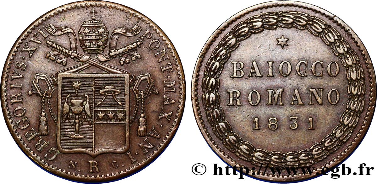 VATICAN AND PAPAL STATES Baiocco 1831 Rome AU 