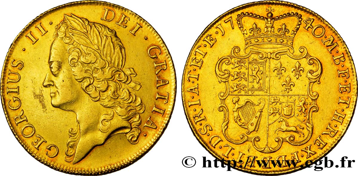 GRAN BRETAGNA - GIORGIO II Double guinée 1740 Londres SPL 