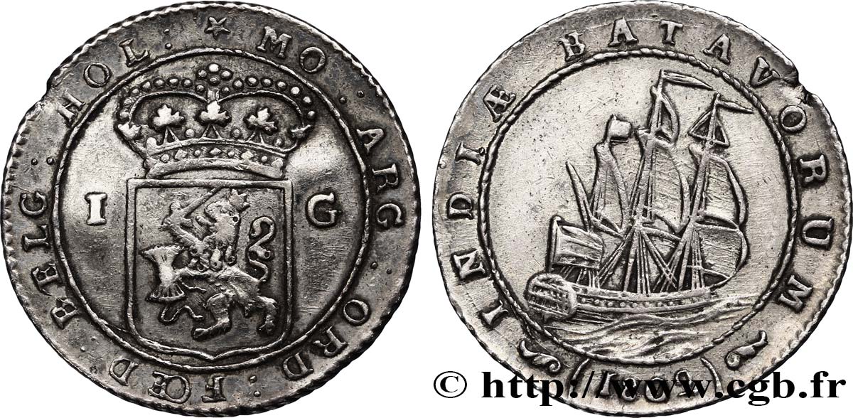 NIEDERLÄNDISCH-INDIEN Gulden République Batave 1802  SS 