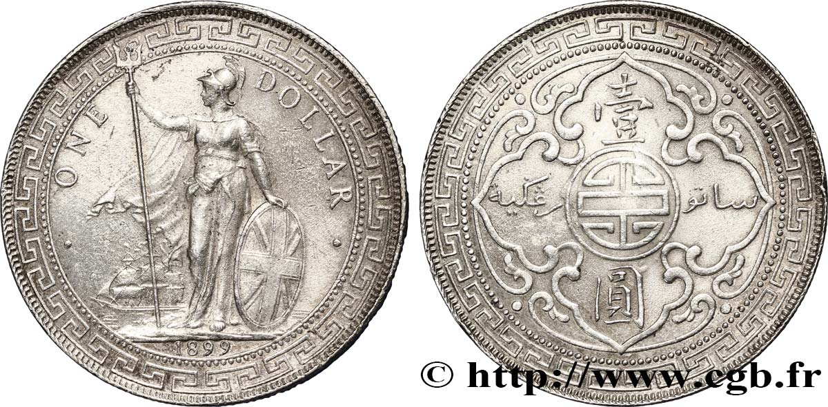 UNITED KINGDOM 1 Dollar Britannia 1899 Bombay AU 