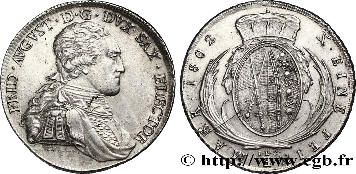 GERMANY - SAXONY Thaler Frédéric-Auguste III 1802  AU 