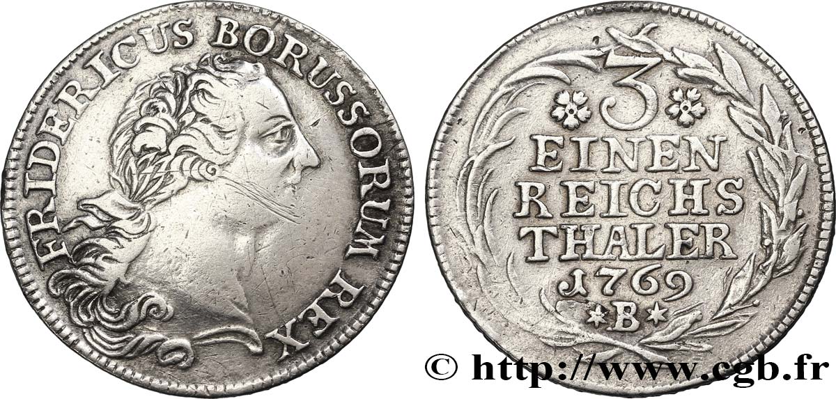 ALEMANIA - PRUSIA 1/3 de Thaler Frédéric II 1769 Brandebourg BC+ 