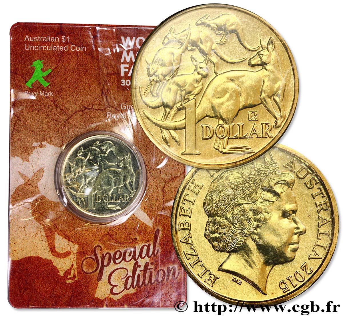 AUSTRALIA 1 Dollar Elisabeth II / World Money Fair “Ampelmann” 2005  MS 