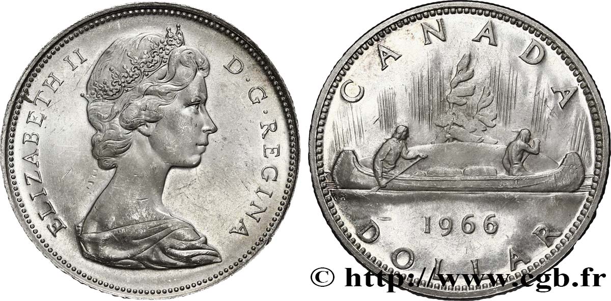KANADA 1 Dollar Elisabeth II 1966  fST 