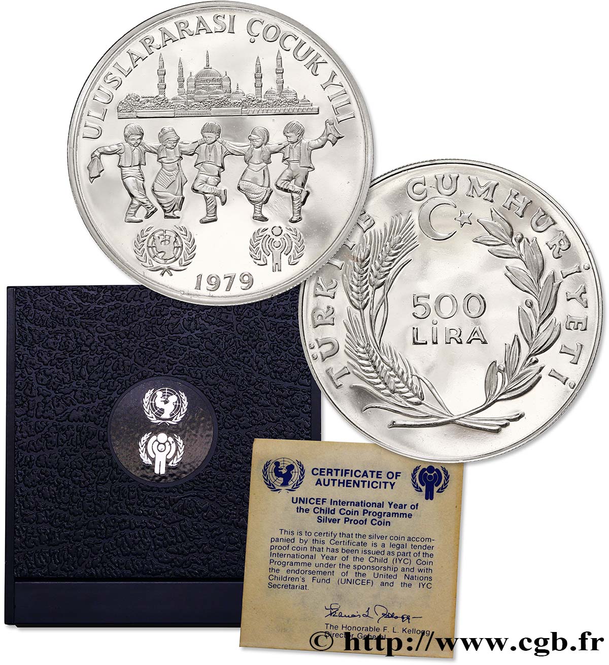 TURKEY 500 Lira Proof Année internationale de l’enfance 1979  MS 